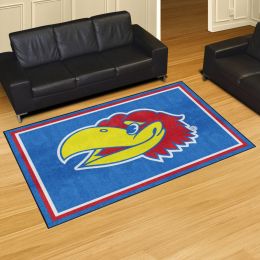 Kansas Jayhawks Area Rug - 5' x 8' Alt Logo Nylon