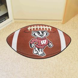 Wisconsin Badgers Alt Logo Football Shaped Area Rug