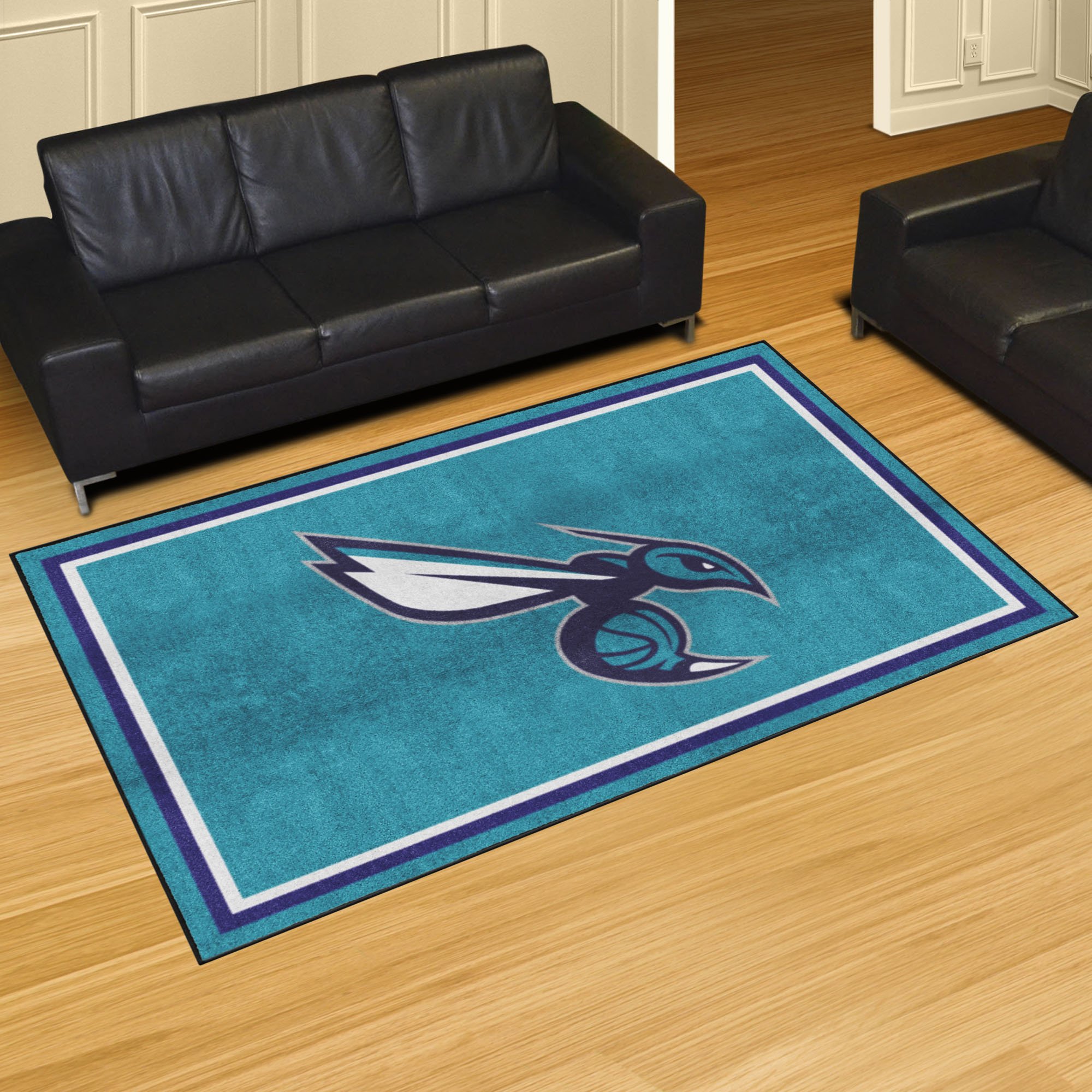 Charlotte Hornets Area Rug - 5' x 8' Alt Logo Nylon