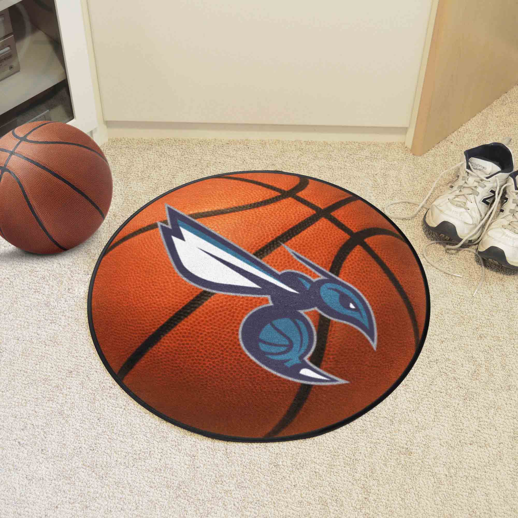 Charlotte Hornets Basketball Shaped Alt Logo Area Rug