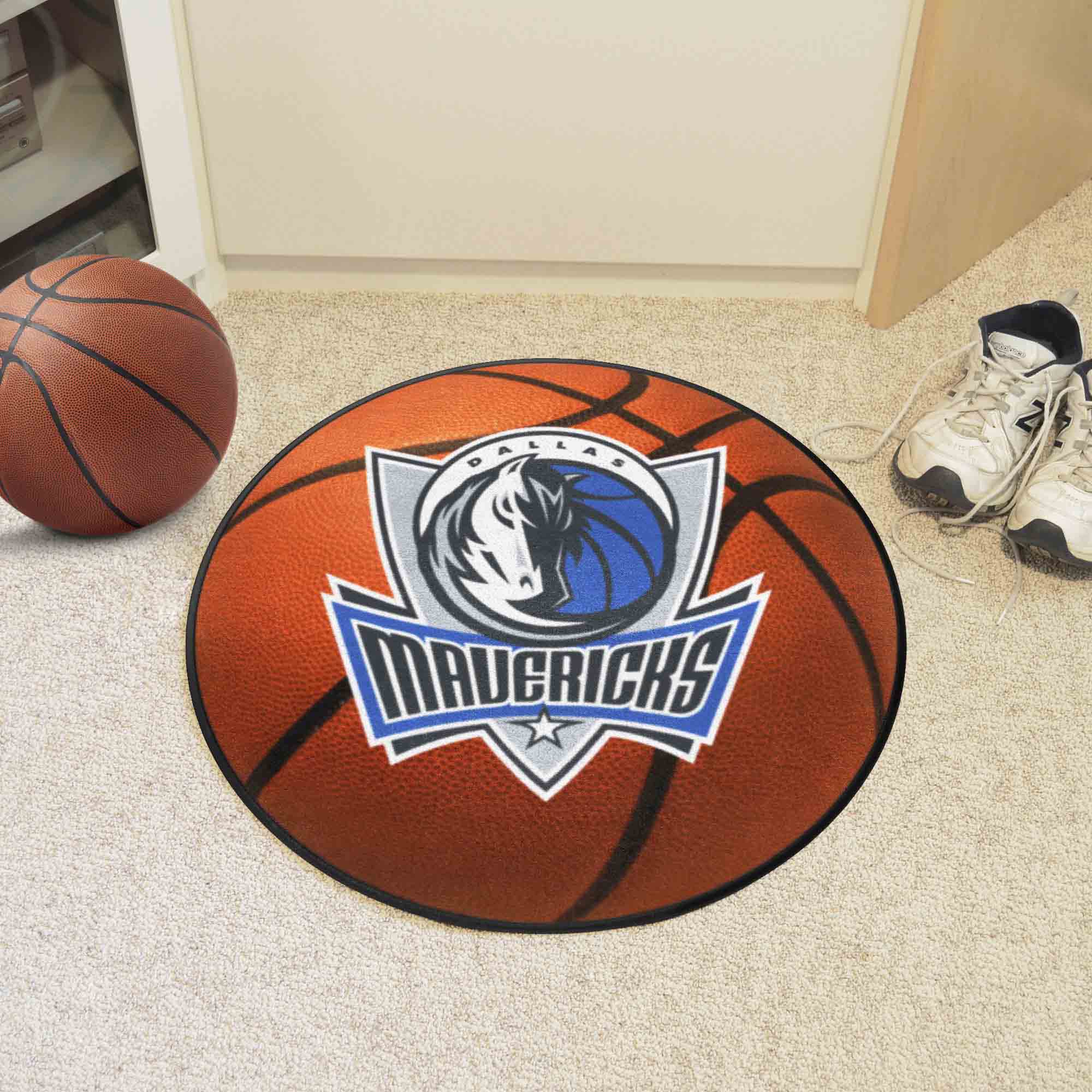 Dallas Mavericks Basketball Global Logo Shaped Area Rug