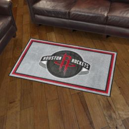 Houston Rockets Area Rug - 3' x 5' Global Logo Nylon