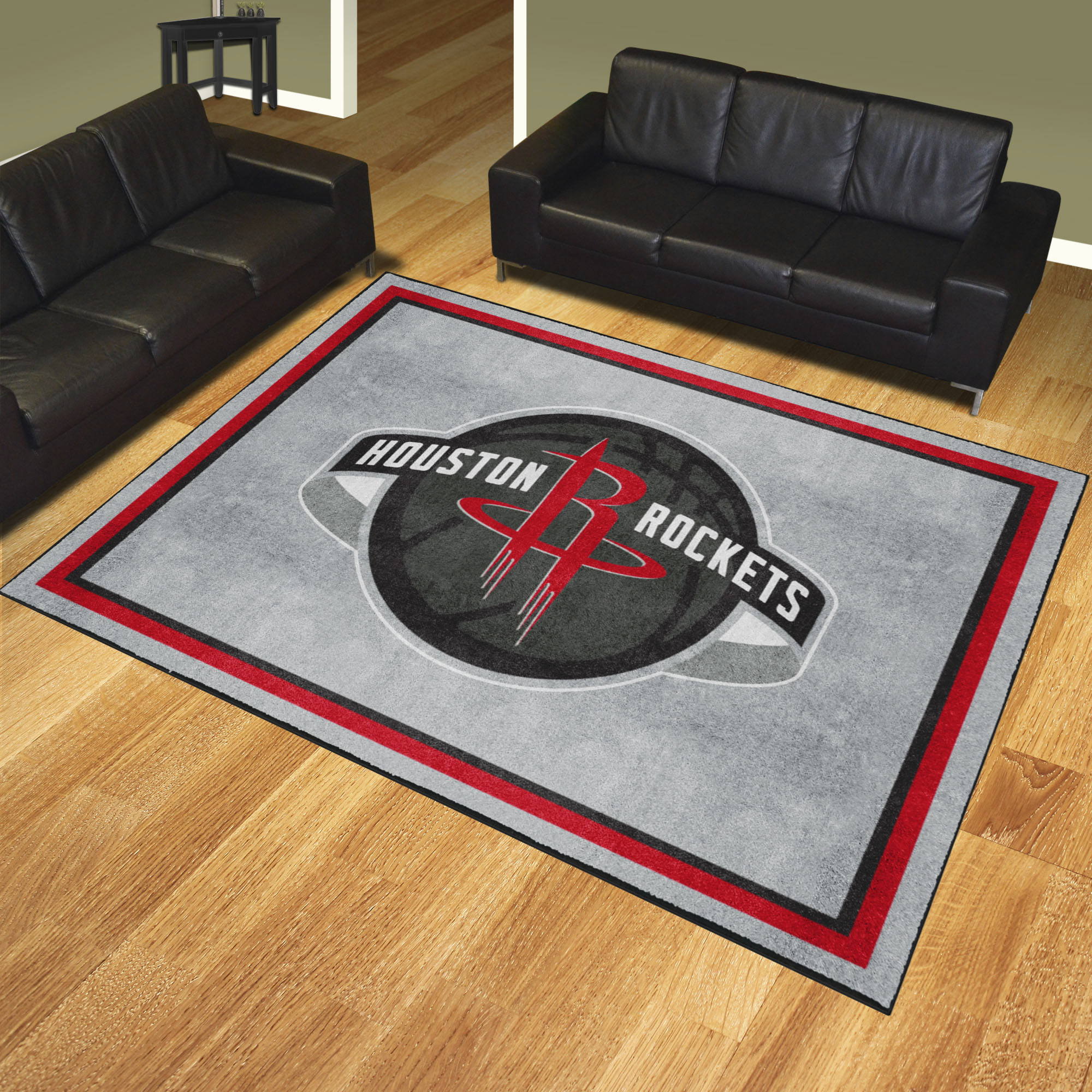 Houston Rockets Area Rug - 8' x 10' Global Logo Nylon