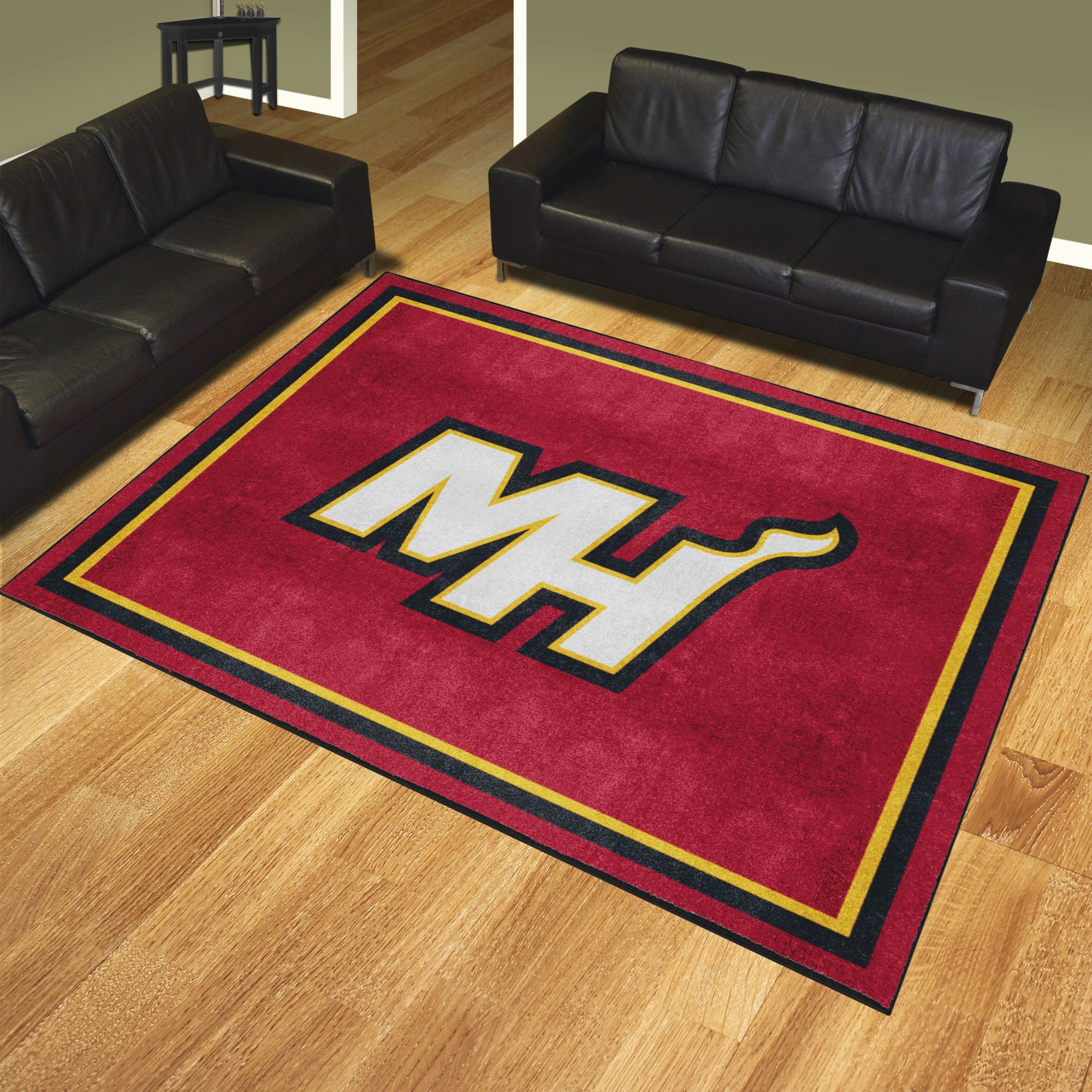 Miami Heat Area Rug 8' x 10' Alt Logo Nylon