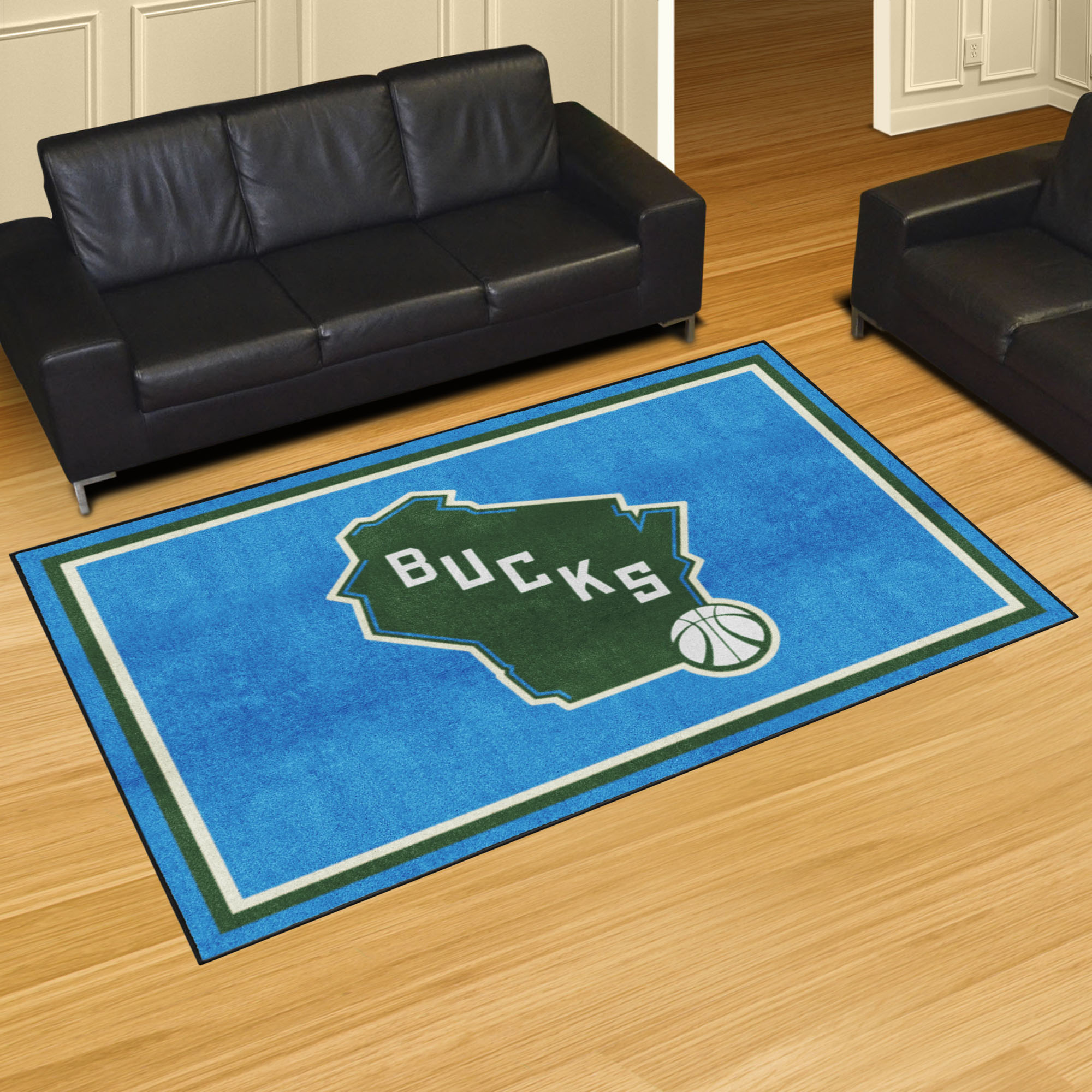Milwaukee Bucks Area Rug - 5' x 8' Alt Logo Nylon