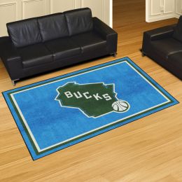 Milwaukee Bucks Area Rug - 5' x 8' Alt Logo Nylon