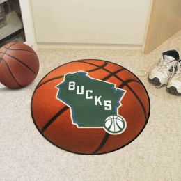 Milwaukee Bucks Basketball Shaped Alt Logo Area Rug