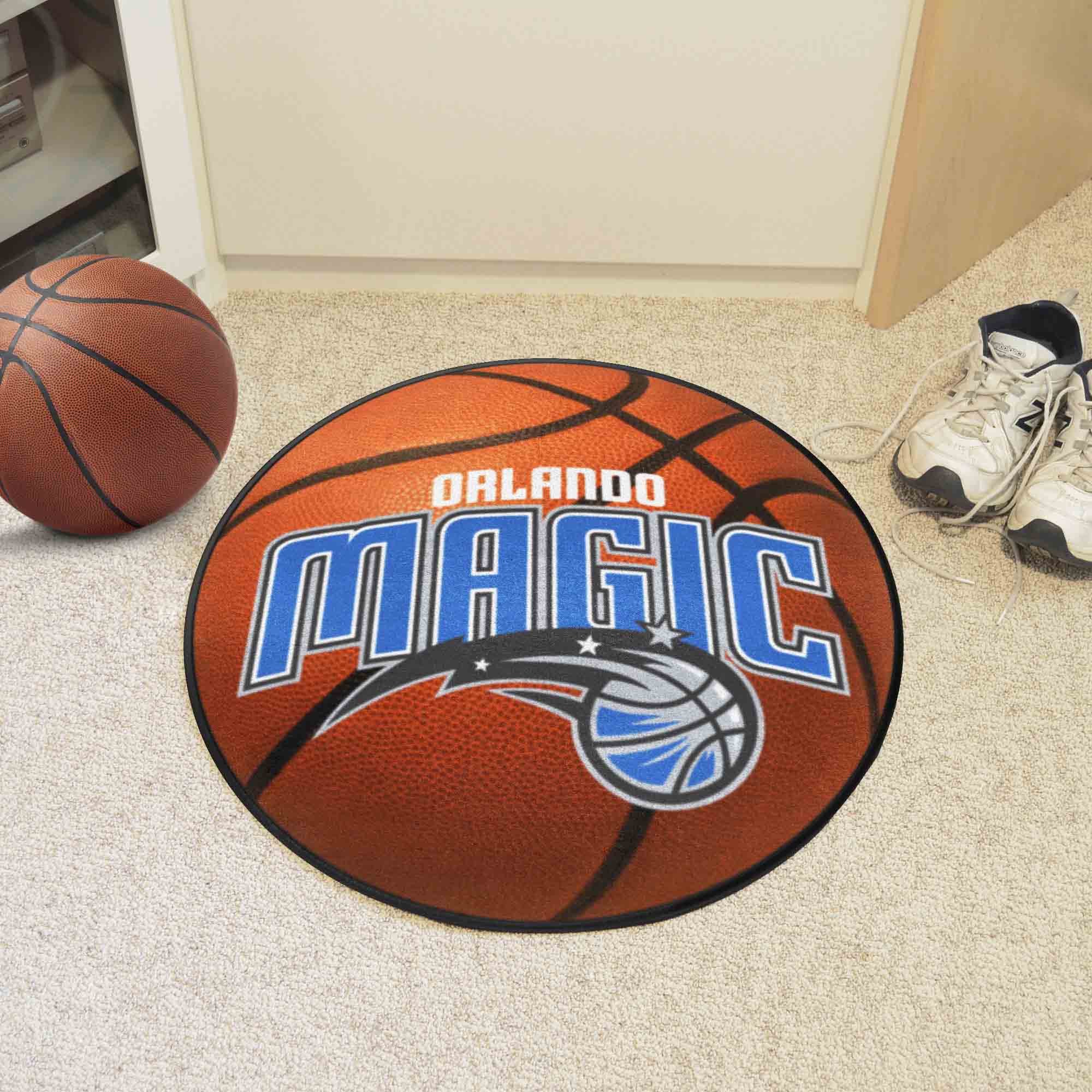 Orlando Magic Rugs Orlando Magic Basketball Shaped Wordmark Area Rug