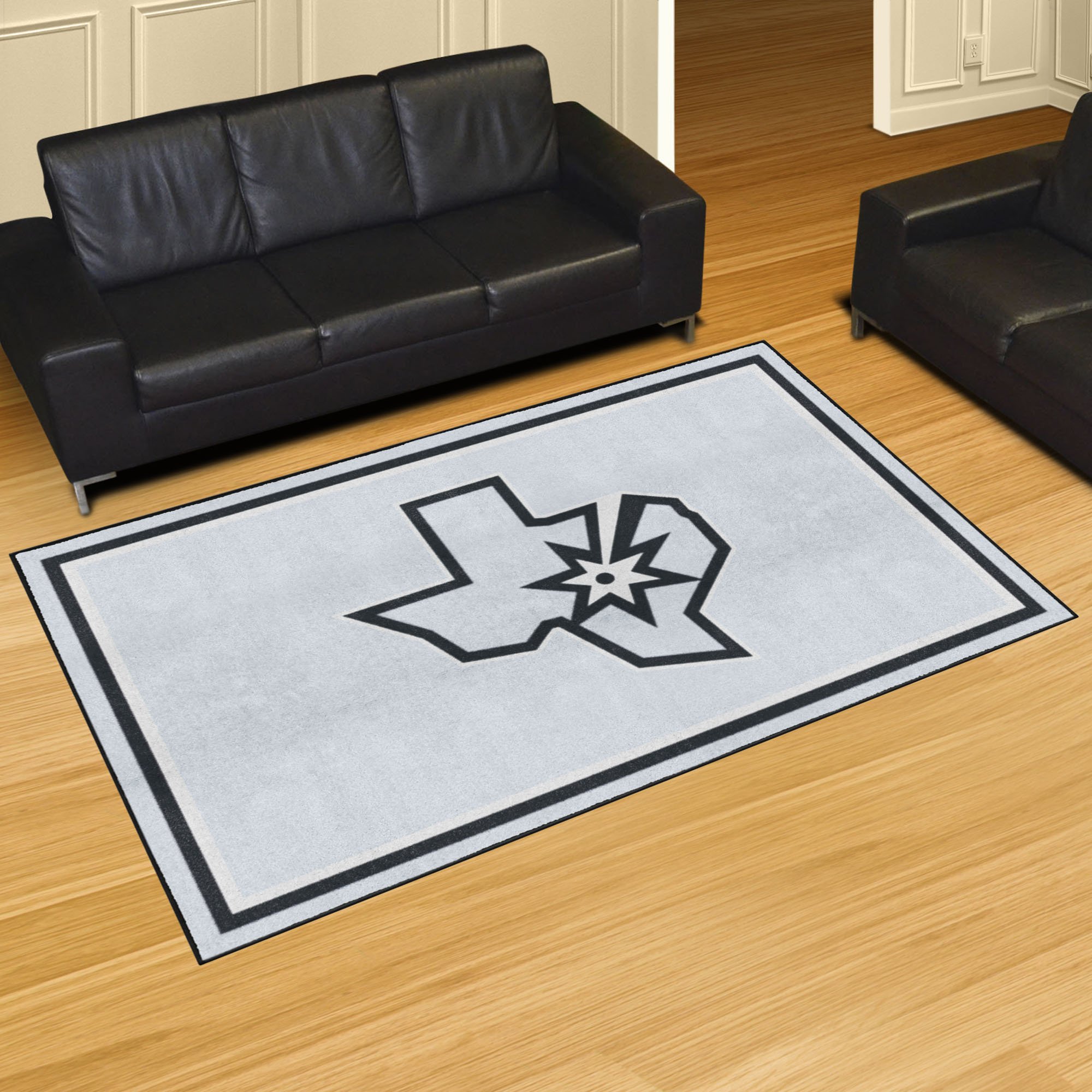 San Antonio Spurs Area Rug - 5' x 8' Alt Logo Nylon