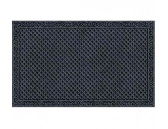 Apache Mills Apache Textures Onyx 24 In. x 36 In. Carpet/Recycled Rubber  Door Mat