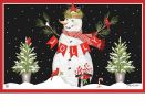 Indoor & Outdoor Jolly Snowman MatMate Insert Doormat - 18x30