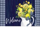 Lemons on Blue Indoor & Outdoor Insert Doormat - 18 x 30