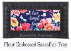 Live Laugh Love Flowers & Dragonfly Sassafras Mat - 10 x 22 Insert Doormat