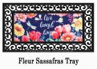 Live Laugh Love Flowers & Dragonfly Sassafras Mat - 10 x 22 Insert Doormat