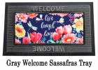 Live Laugh Love Flowers & Dragonfly Sassafras Mat - 10 x 22 Insert Doormat