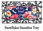 Live Laugh Love Flowers & Dragonfly Sassafras Mat - 10 x 22 Insert Doormat