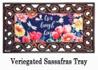 Live Laugh Love Flowers & Dragonfly Sassafras Mat - 10 x 22 Insert Doormat