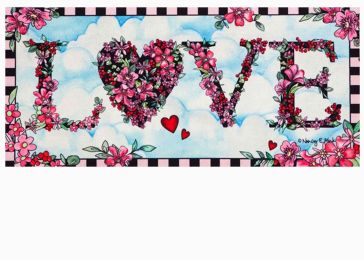 LOVE in the Clouds Sassafras Mat - 10 x 22 Insert Doormat