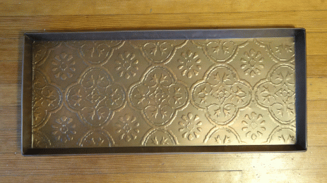 Antique Copper Medallion Embossed Boot Tray - 30" x 13"