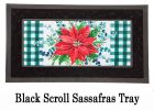 Merry and Bright Poinsettia Sassafras Mat - 10 x 22 Insert Doormat