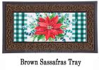 Merry and Bright Poinsettia Sassafras Mat - 10 x 22 Insert Doormat