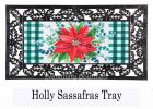 Merry and Bright Poinsettia Sassafras Mat - 10 x 22 Insert Doormat
