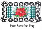 Merry and Bright Poinsettia Sassafras Mat - 10 x 22 Insert Doormat