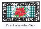 Merry and Bright Poinsettia Sassafras Mat - 10 x 22 Insert Doormat