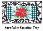 Merry and Bright Poinsettia Sassafras Mat - 10 x 22 Insert Doormat