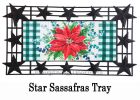 Merry and Bright Poinsettia Sassafras Mat - 10 x 22 Insert Doormat