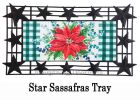 Merry and Bright Poinsettia Sassafras Mat - 10 x 22 Insert Doormat