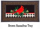 Sassafras Merry Christmas Cardinal Mat - 10 x 22 Insert Doormat