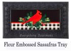 Sassafras Merry Christmas Cardinal Mat - 10 x 22 Insert Doormat