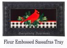 Sassafras Merry Christmas Cardinal Mat - 10 x 22 Insert Doormat