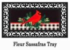 Sassafras Merry Christmas Cardinal Mat - 10 x 22 Insert Doormat