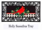 Sassafras Merry Christmas Cardinal Mat - 10 x 22 Insert Doormat