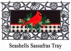 Sassafras Merry Christmas Cardinal Mat - 10 x 22 Insert Doormat