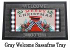 Merry Christmas Milk Can Sassafras Mat - 10 x 22 Insert Doormat