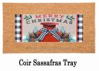 Merry Christmas Milk Can Sassafras Mat - 10 x 22 Insert Doormat