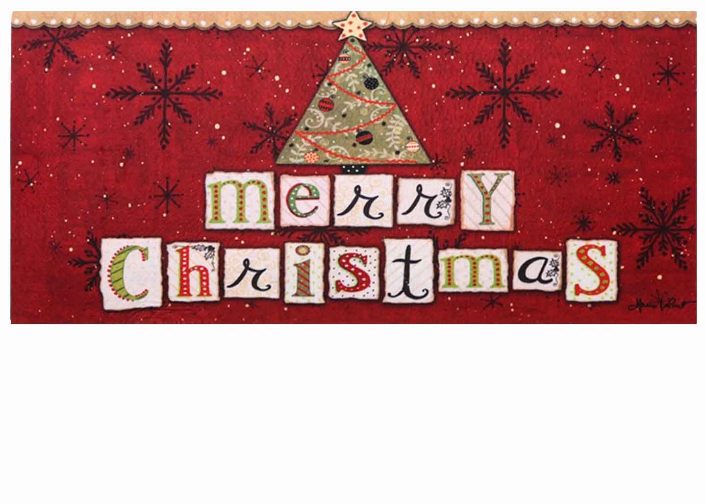 Sassafras Merry Christmas Switch Insert Doormat 10 X 22