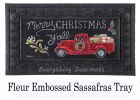 Merry Christmas Y'all Red Truck Sassafras Mat - 10 x 22 Insert Doormat