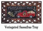 Merry Christmas Y'all Red Truck Sassafras Mat - 10 x 22 Insert Doormat