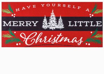 Merry Little Christmas Sassafras Mat - 10 x 22 Insert Doormat