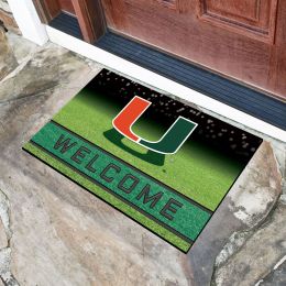 Miami  University Flocked Rubber Doormat - 18 x 30