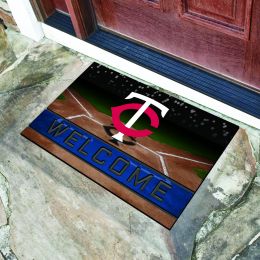 Minnesota Twins Flocked Rubber Doormat - 18 x 30