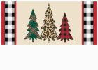 Mixed Print Christmas Trees Sassafras Mat - 10 x 22 Insert Doormat