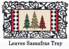 Mixed Print Christmas Trees Sassafras Mat - 10 x 22 Insert Doormat