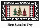 Mixed Print Christmas Trees Sassafras Mat - 10 x 22 Insert Doormat