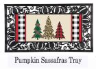 Mixed Print Christmas Trees Sassafras Mat - 10 x 22 Insert Doormat