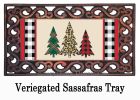 Mixed Print Christmas Trees Sassafras Mat - 10 x 22 Insert Doormat